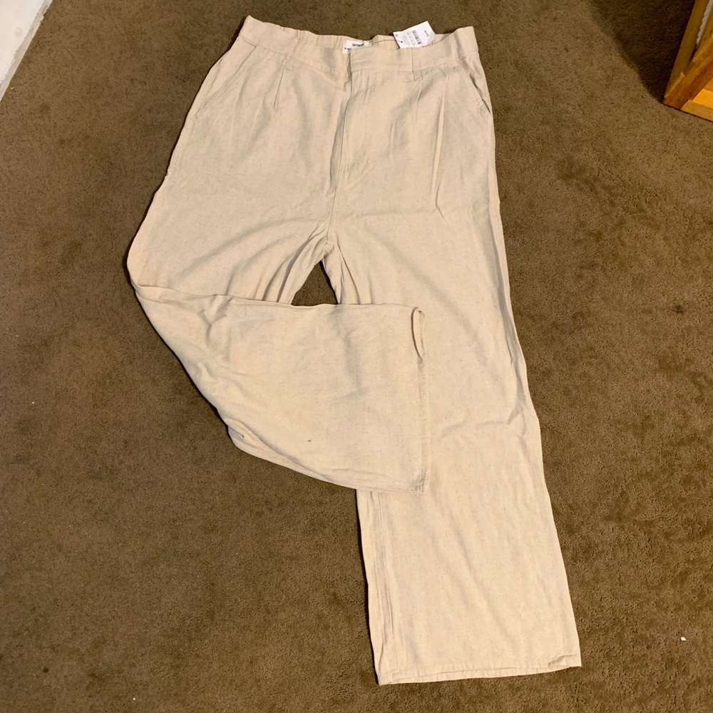Cotton Wide Leg High Waisted Pants Size 10